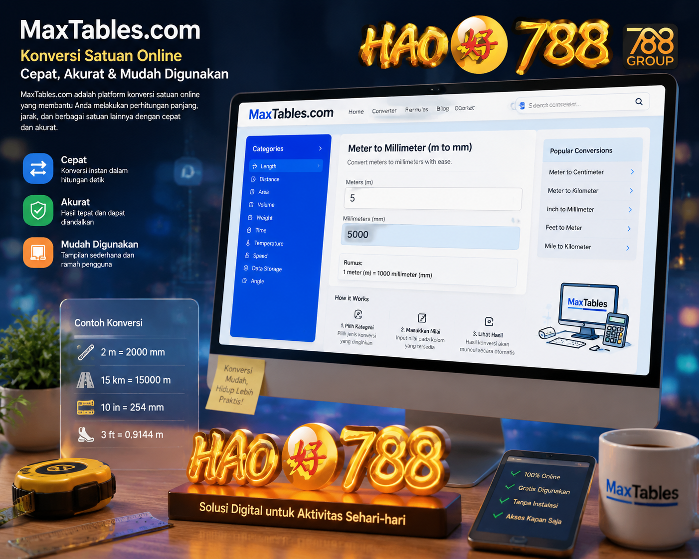 HAO788 | MaxTables Online Converter: Inovasi Kalkulator Digital untuk Aktivitas Modern